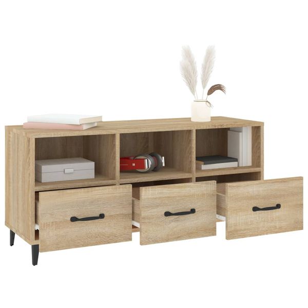 vidaXL Mobile Porta TV Rovere Sonoma 102x35x50 cm Legno Multistrato