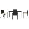 vidaXL Set da Pranzo per Giardino 5 pcs Nero