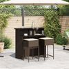 vidaXL Set Bar da Giardino 3 pz con Cuscini in Polyrattan Marrone