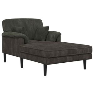 vidaXL Chaise longue Antracite Tessuto in velluto a coste