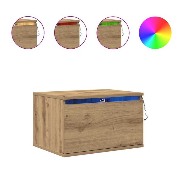 vidaXL Mobiletto da comodino a parete con cassetto Rovere artigianale