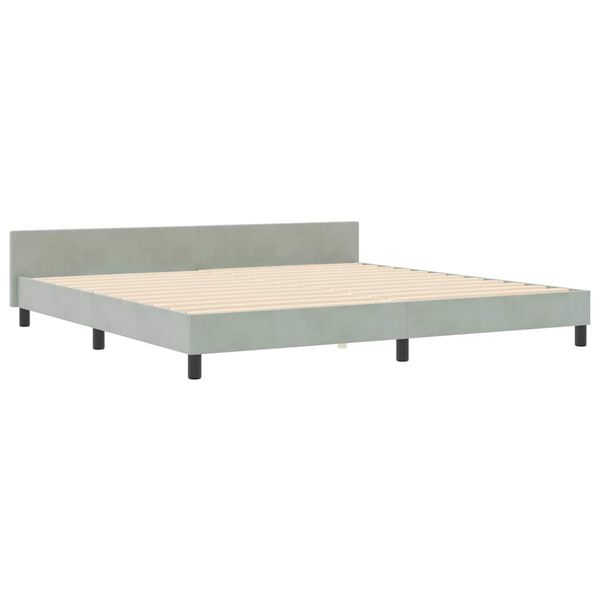 vidaXL Letto a molle con testiera Grigio chiaro 200 x 200 cm Velluto