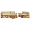 vidaXL Set di divani da esterno con cuscino 6 pcs Naturale e Beige