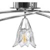 vidaXL Lampadario con Paralumi in Vetro per 5 Lampadine E14 Tulipano