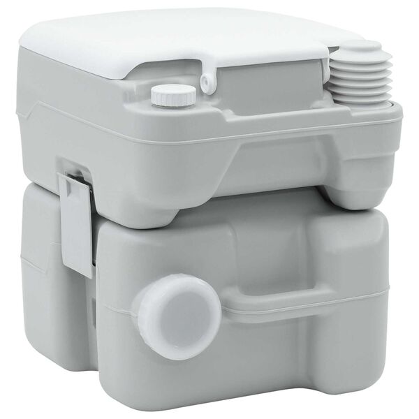 vidaXL Toilette da Campeggio Grigio e Bianco 41,5 x 36,5 x 42 cm