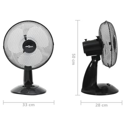 vidaXL Ventilatore da Tavolo a 3 Velocità 30 cm 40 W Nero
