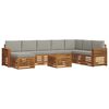 vidaXL Set divano sezionale con cuscino 9 pcs Grigio Naturale e Chiaro