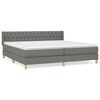 vidaXL Giroletto a Molle con Materasso Grigio Scuro 200x200 cm Tessuto