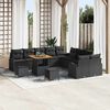vidaXL Set Divano da Giardino con cuscino 13 pcs Nero Poly Rattan