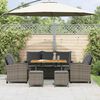 vidaXL Set Divano da Giardino 6 pz con Cuscini Grigio in Polyrattan