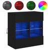 vidaXL Mobile TV a Parete con Luci LED Nero 58,5x30x60,5 cm