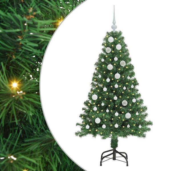 vidaXL Albero di Natale artificiale con 150 LED Verde 150 cm