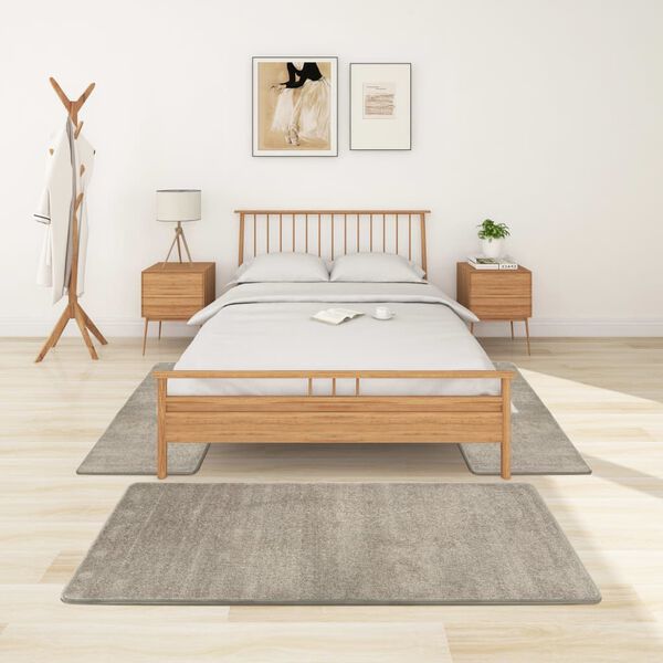 vidaXL Tappeti per Camera da Letto Shaggy a Pelo Lungo Pile 3 pz Grigi