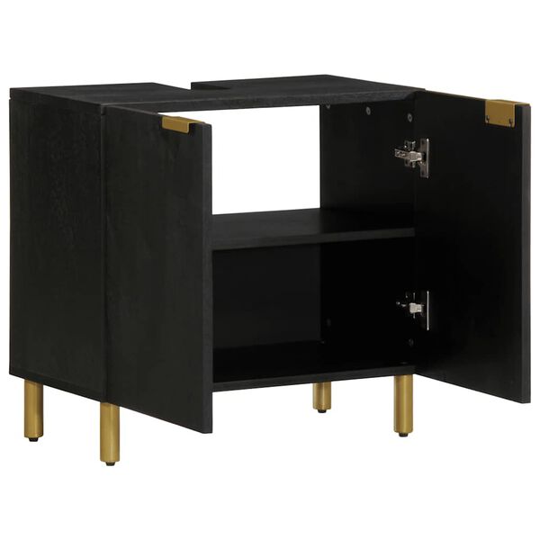 vidaXL Mobile Lavabo da Bagno Nero 62x33x58 cm in Legno Multistrato