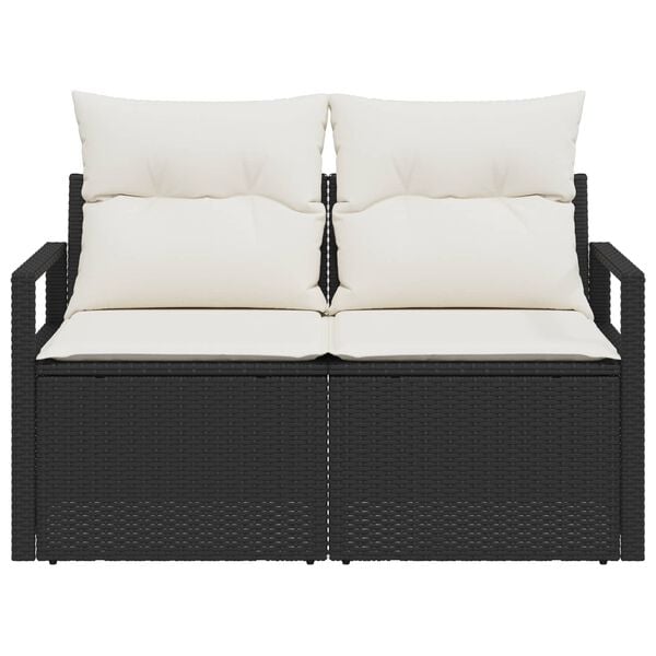 vidaXL Divano da giardino con cuscino 120 x 62 x 69 cm. polyrattan