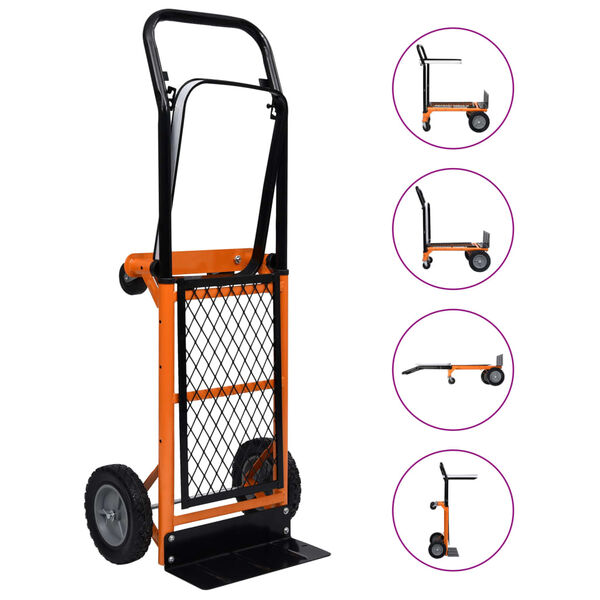 vidaXL Carrello a Piattaforma 2-in-1 Pieghevole Supporto Borsa Foglie
