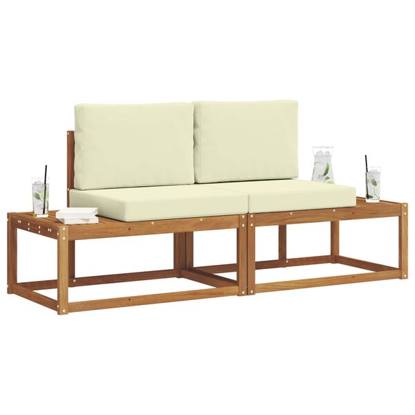 vidaXL Set di divani da esterno con cuscino 2 pcs Naturale