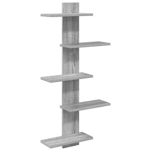 vidaXL Mensola a muro flottante Sonoma grigio 48,5 x 15 x 101 cm