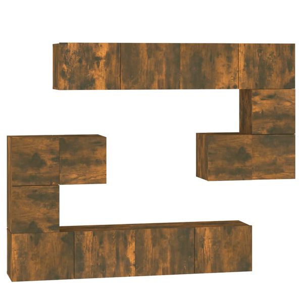 vidaXL Mobile Porta TV a Parete Rovere Fumo in Legno Multistrato