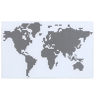 vidaXL Scrivania in Vetro con Stampa Mappa del Mondo