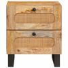 vidaXL Armadio da Notte con cassetto 2 pcs Naturale 40 x 33 x 46 cm