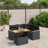 vidaXL Set Divani da Giardino 5 pz con Cuscini in Polyrattan Nero
