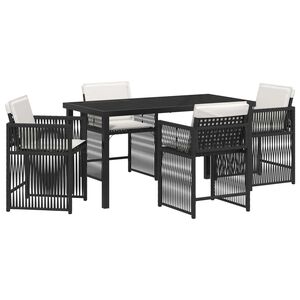 vidaXL Set da Pranzo per Giardino 5 pcs Nero polyrattan