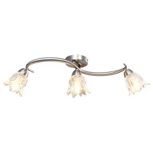 vidaXL Lampadario con Paralumi in Vetro per 3 Lampadine E14 Tulipano