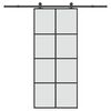 vidaXL Porta Scorrevole con Ferramenta 90x205cm Vetro ESG Alluminio