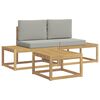 vidaXL Set di divani da esterno 3 pz Bianco e Grigio Chiaro Poliestere