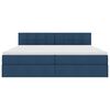 vidaXL Letto con contenitore e materasso con testiera Blu 200 x 200 cm