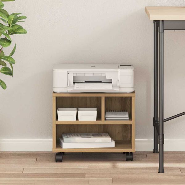 vidaXL Supporto per Stampante Rovere artigianale 41 x 32 x 34,5 cm