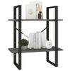vidaXL Libreria a 2 Ripiani Grigia 60x30x70 cm in Massello di Pino
