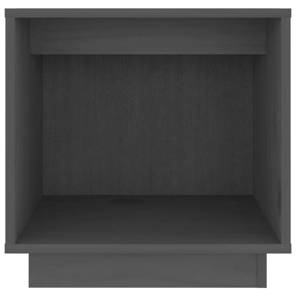 vidaXL Comodino Grigio 40x30x40 cm in Legno Massello di Pino