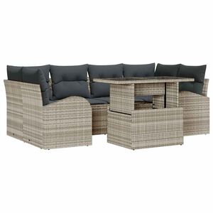 vidaXL Set Divano da Giardino 7 pz Grigio chiaro