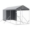 vidaXL Cuccia Cani da Esterno Tetto Argento 2x6x2,5 m Acciaio Zincato