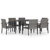 vidaXL Set da Pranzo da Giardino 7 pz in Polyrattan Grigio