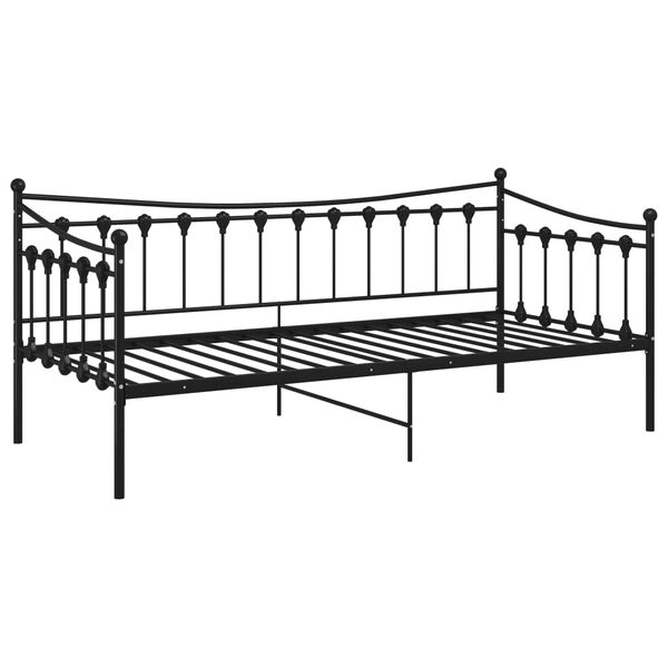vidaXL Telaio Divano Letto Nero in Metallo 90x200 cm