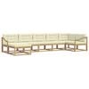 vidaXL Set di divani da esterno 7 pz Bianco e Crema