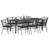 vidaXL Set da Pranzo per Giardino 9 pcs Nero polyrattan