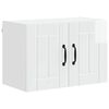 vidaXL Armadi a pareti per cucina con porta Lucca 2 pcs Bianco Lucido