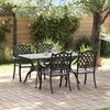 vidaXL Set da Pranzo per Giardino 5 pcs Nero Alluminio
