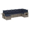 vidaXL Set Divani da Giardino 7 pz con Cuscini Grigio in Polyrattan
