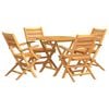 vidaXL Set da Pranzo per Giardino 5 pz in Legno Massello di Teak