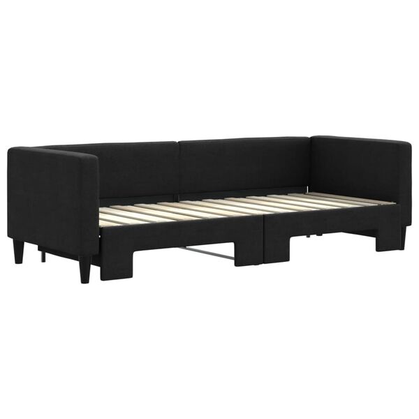 vidaXL Divano Letto con Letto Estraibile Nero 80x200 Tessuto