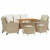 vidaXL Set Divano da Giardino 6 pz con Cuscini Beige in Polyrattan