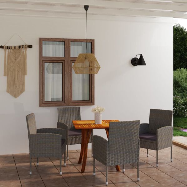 vidaXL Set Mobili da Pranzo per Giardino 5 pz Antracite