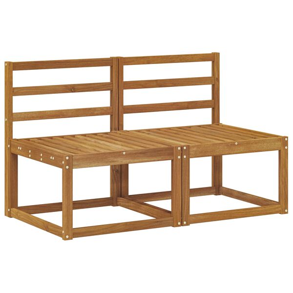 vidaXL 2 Pezzo Divano centrale per esterno Legno di Acacia Massello