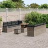 vidaXL Set Divano da Giardino con cuscino 11 pcs Grigio polyrattan