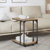 vidaXL Tavolo laterale con ruota Rovere artigianale 50 x 35 x 55.5 cm
